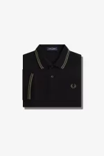 Fred Perry M3600 Men’s Shirt Black Field Green | DICVS2965