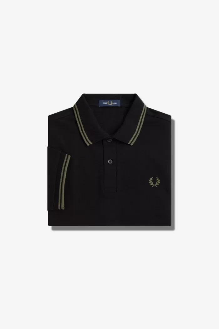 Fred Perry M3600 Men’s Shirt Black Field Green | DICVS2965