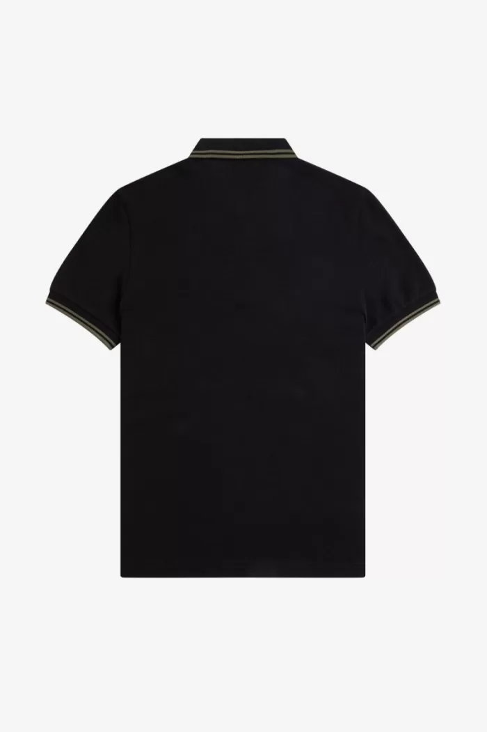 Fred Perry M3600 Men’s Shirt Black Field Green | DICVS2965