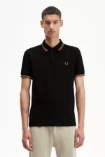 Fred Perry M3600 Men’s Shirt Black Green Brown | ZNMUV7054