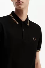 Fred Perry M3600 Men’s Shirt Black Green Brown | ZNMUV7054