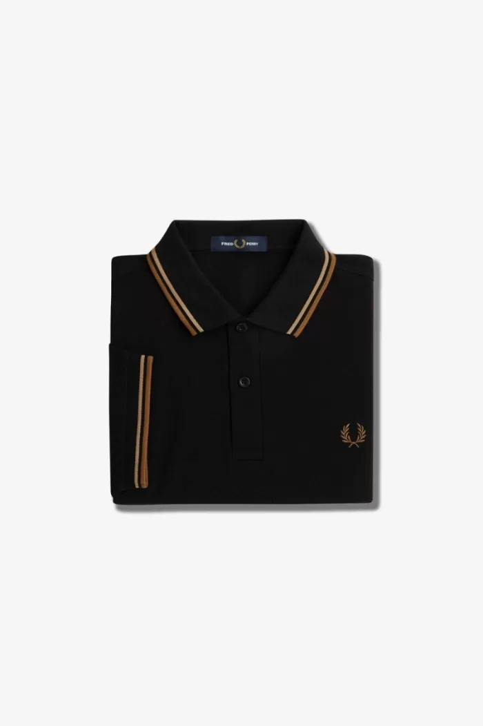 Fred Perry M3600 Men’s Shirt Black Green Brown | ZNMUV7054