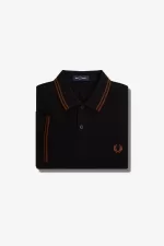 Fred Perry M3600 Men’s Shirt Black Whisky Brown | ZXRBD2348