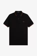 Fred Perry M3600 Men’s Shirt Black Whisky Brown | ZXRBD2348