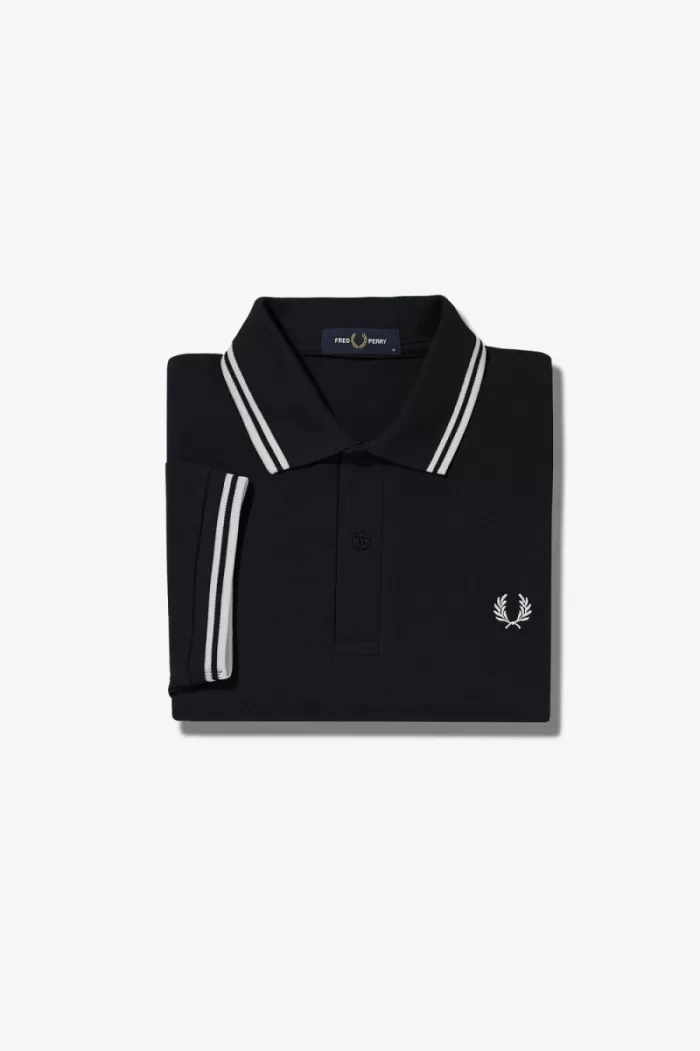 Fred Perry M3600 Men’s Shirt Black White | PMAIU6481