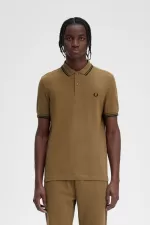 Fred Perry M3600 Men’s Shirt Brown Burnt Tobacco Black | SXJZU2348