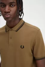 Fred Perry M3600 Men’s Shirt Brown Burnt Tobacco Black | SXJZU2348