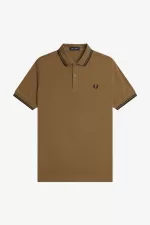 Fred Perry M3600 Men’s Shirt Brown Burnt Tobacco Black | SXJZU2348