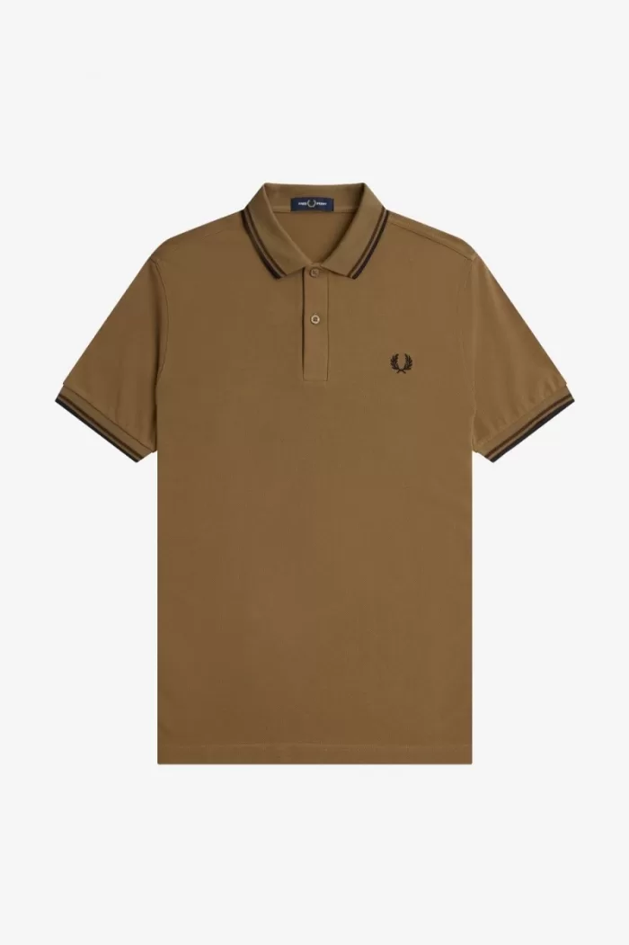 Fred Perry M3600 Men’s Shirt Brown Burnt Tobacco Black | SXJZU2348