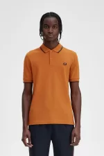 Fred Perry M3600 Men’s Shirt Brown Field Green Navy | ZSNIV7069