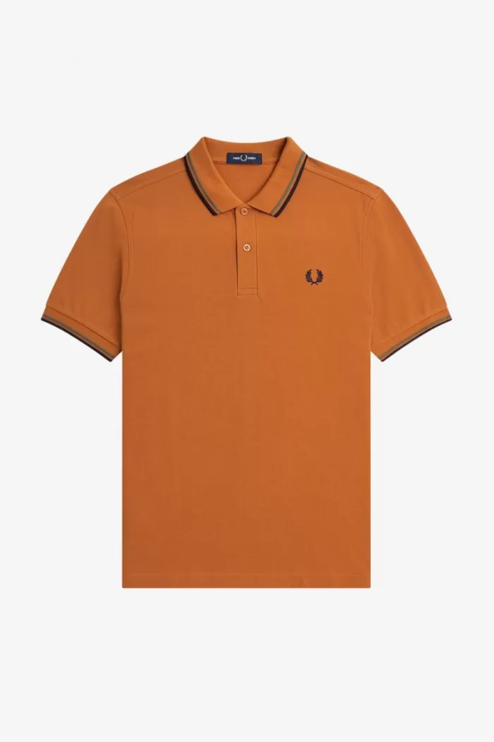 Fred Perry M3600 Men’s Shirt Brown Field Green Navy | ZSNIV7069