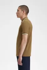 Fred Perry M3600 Men’s Shirt Brown Snow White Beige | SMDJA1930