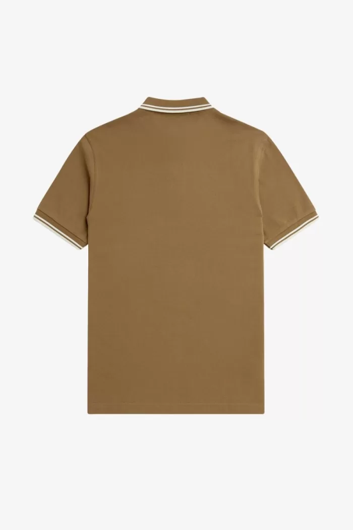 Fred Perry M3600 Men’s Shirt Brown Snow White Beige | SMDJA1930