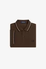 Fred Perry M3600 Men’s Shirt Burnt Tobacco Dark Pink Black | YCJSD4759