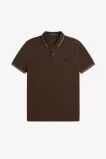 Fred Perry M3600 Men’s Shirt Burnt Tobacco Dark Pink Black | YCJSD4759