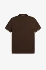 Fred Perry M3600 Men’s Shirt Burnt Tobacco Dark Pink Black | YCJSD4759