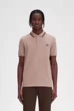 Fred Perry M3600 Men’s Shirt Dark Pink Burnt Tobacco | CQMWB1923