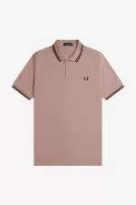 Fred Perry M3600 Men’s Shirt Dark Pink Burnt Tobacco | CQMWB1923