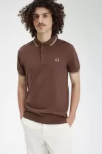 Fred Perry M3600 Men’s Shirt Dark Red Warm Grey | IUZEV2361