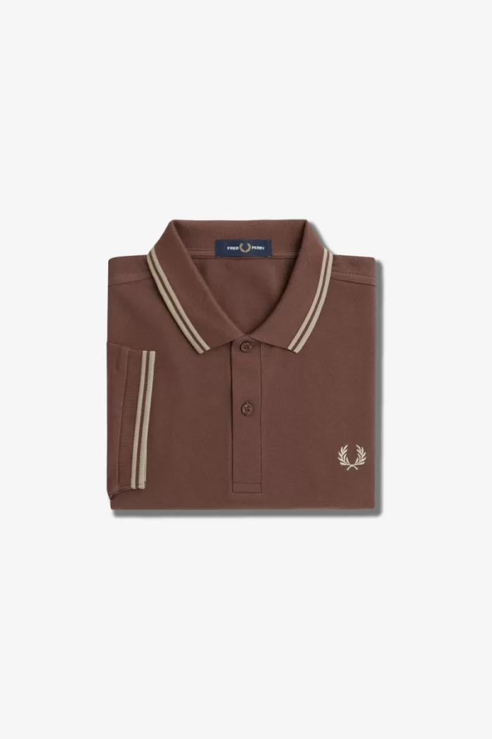 Fred Perry M3600 Men’s Shirt Dark Red Warm Grey | IUZEV2361