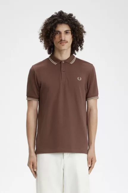 Fred Perry M3600 Men’s Shirt Dark Red Warm Grey | IUZEV2361