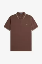 Fred Perry M3600 Men’s Shirt Dark Red Warm Grey | IUZEV2361