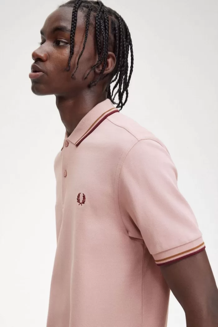 Fred Perry M3600 Men’s Shirt Dusty Rose Pink Brown Oxblood | CJGZV0536