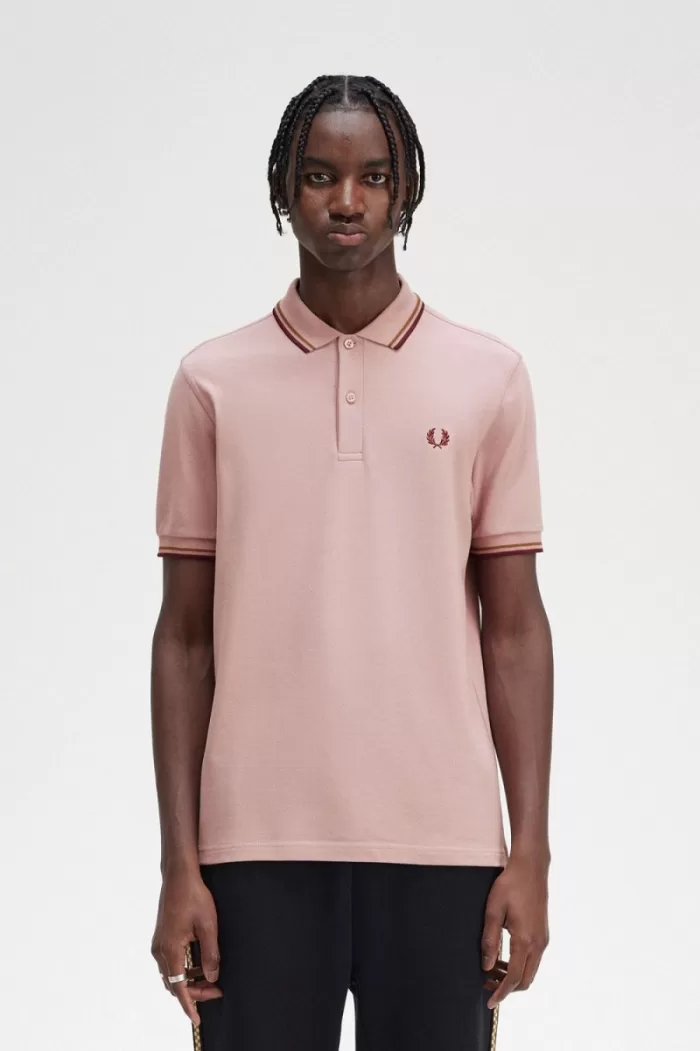 Fred Perry M3600 Men’s Shirt Dusty Rose Pink Brown Oxblood | CJGZV0536