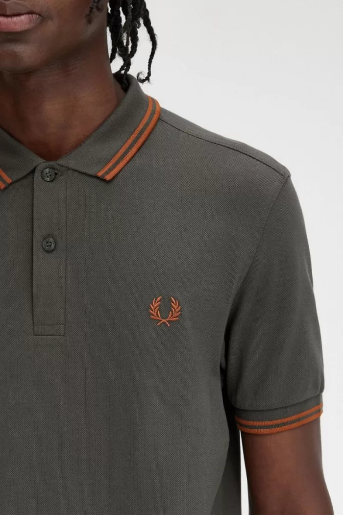 Fred Perry M3600 Men’s Shirt Field Green Brown | PWZIR7149