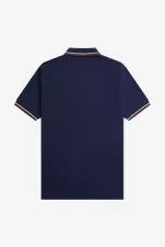 Fred Perry M3600 Men’s Shirt French Navy Beige Whisky Brown | ISVXB0953