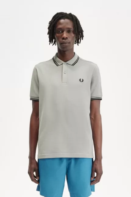 Fred Perry M3600 Men’s Shirt Grey Black | WVSMA9216