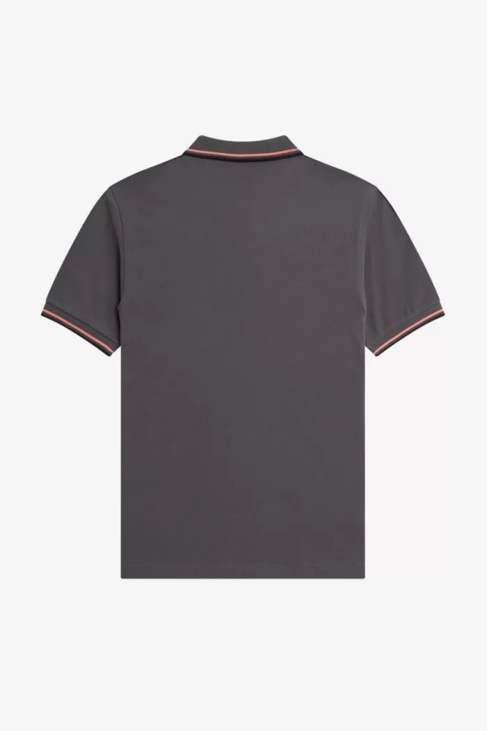 Fred Perry M3600 Men’s Shirt Gunmetal Coral Heat Black | WKXNA7809