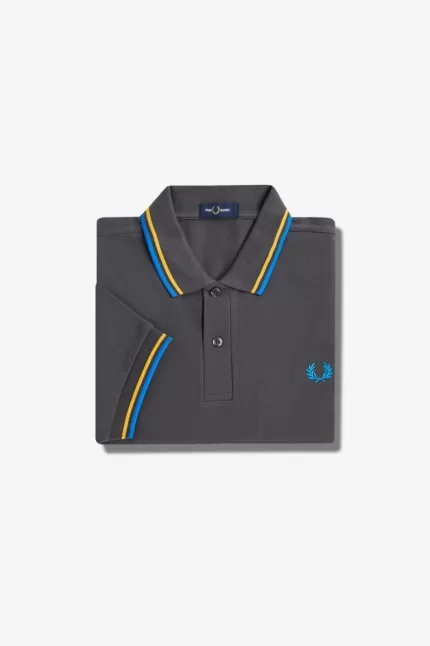 Fred Perry M3600 Men’s Shirt Gunmetal Golden Hour Kingfisher | VURXZ9428