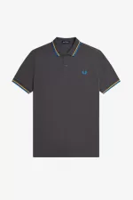 Fred Perry M3600 Men’s Shirt Gunmetal Golden Hour Kingfisher | VURXZ9428