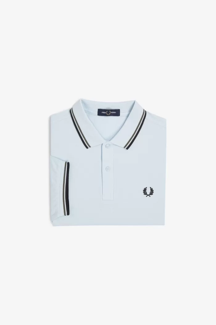 Fred Perry M3600 Men’s Shirt Light Aqua Field Green Black | LUWRS4139