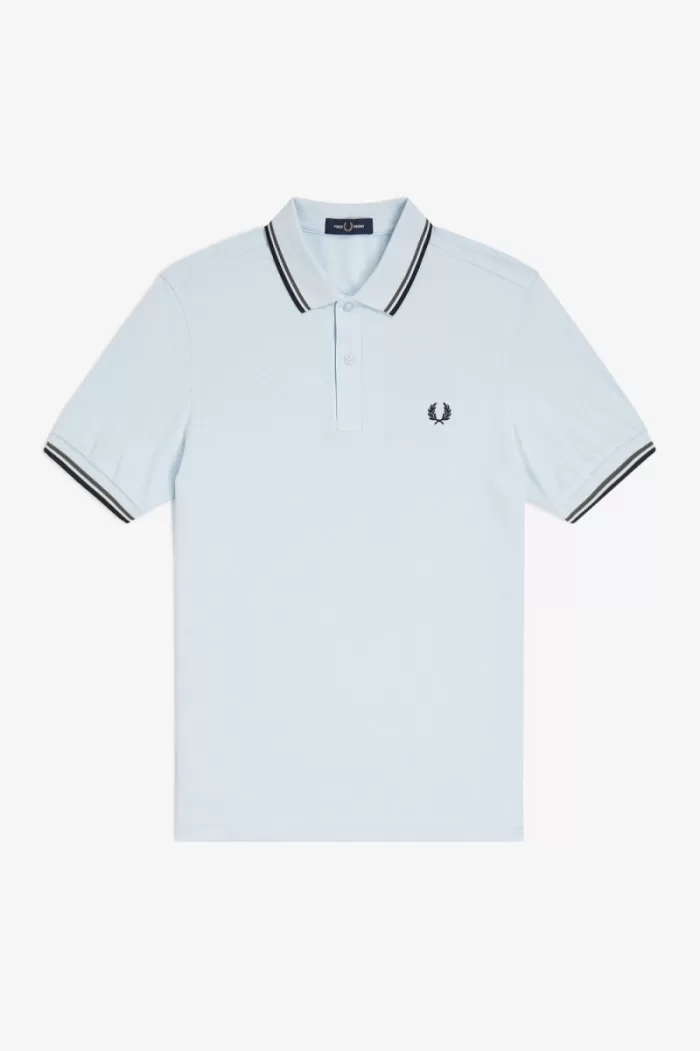 Fred Perry M3600 Men’s Shirt Light Aqua Field Green Black | LUWRS4139