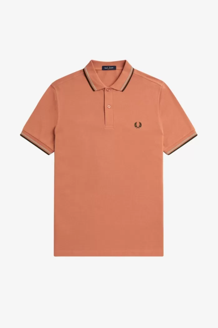 Fred Perry M3600 Men’s Shirt Light Rust Warm Grey Night Green | YOWDC9046