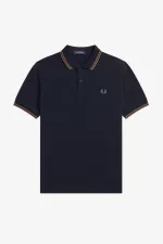 Fred Perry M3600 Men’s Shirt Navy Brown Field Green | HTOMG2739