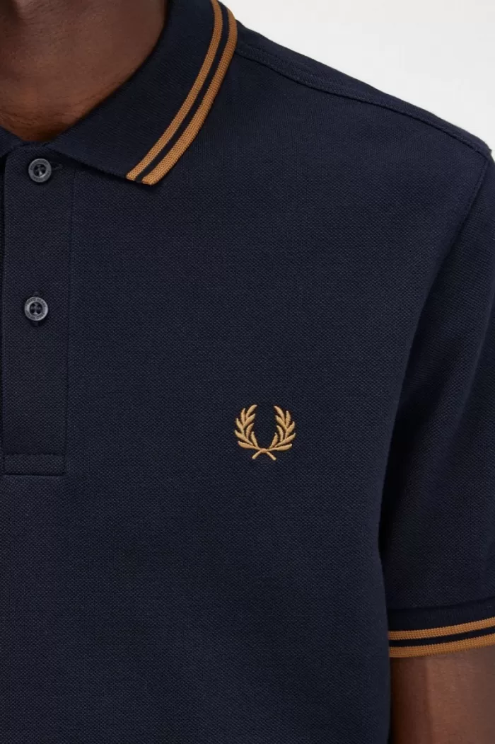 Fred Perry M3600 Men’s Shirt Navy Dark Coffee | AOLNY7286