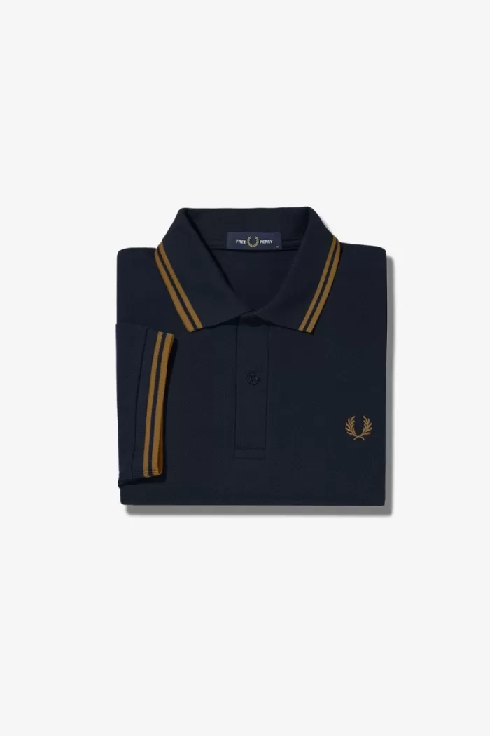 Fred Perry M3600 Men’s Shirt Navy Dark Coffee | AOLNY7286