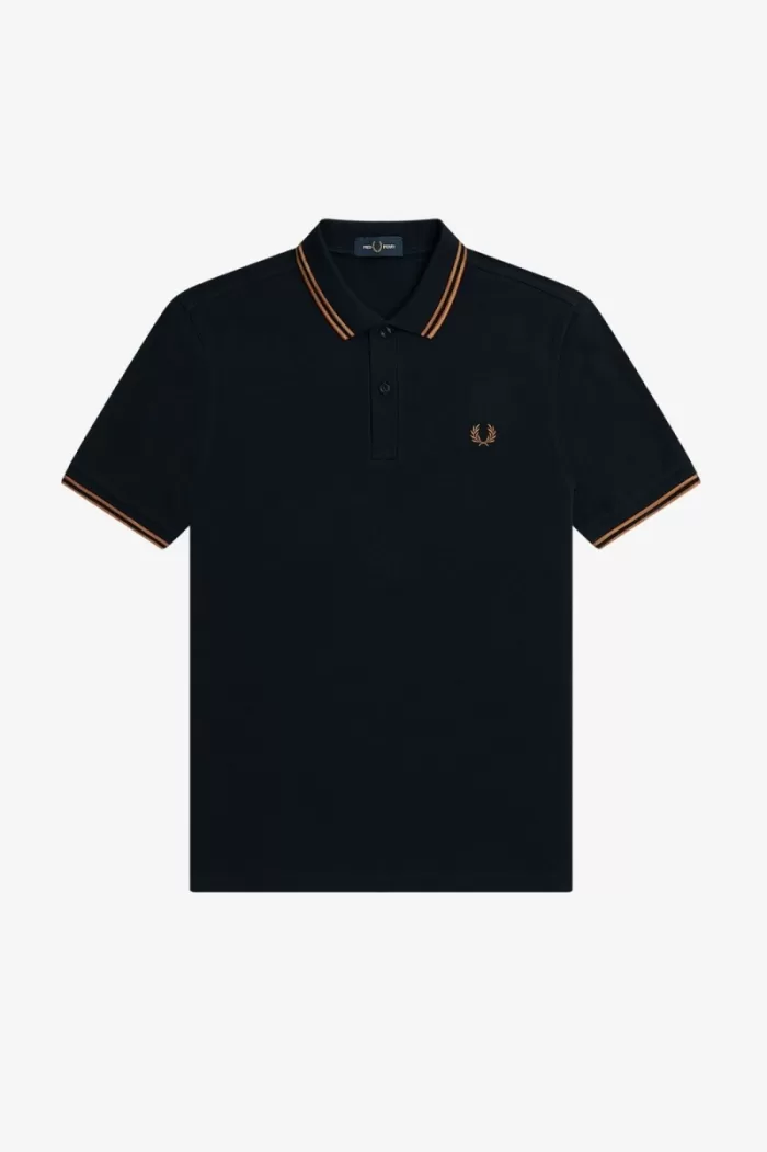 Fred Perry M3600 Men’s Shirt Navy Dark Coffee | AOLNY7286