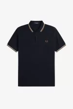 Fred Perry M3600 Men’s Shirt Navy Snow White Brown | FGZAO7840