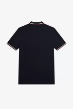 Fred Perry M3600 Men’s Shirt Navy Snow White Burnt Red | PFNZE7902