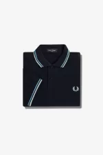 Fred Perry M3600 Men’s Shirt Navy Soft Blue Silver Blue | FOZDN5063