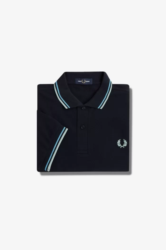 Fred Perry M3600 Men’s Shirt Navy Soft Blue Silver Blue | FOZDN5063