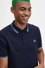 Fred Perry M3600 Men’s Shirt Navy Soft Blue Silver Blue | FOZDN5063