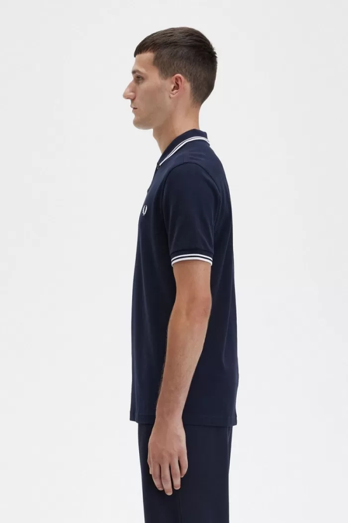 Fred Perry M3600 Men’s Shirt Navy White | GPDZC0975