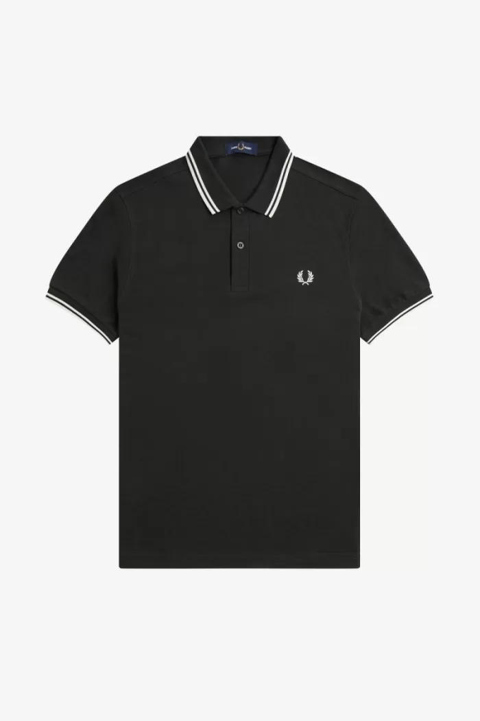 Fred Perry M3600 Men’s Shirt Night Green Snow White | DBLOV9524