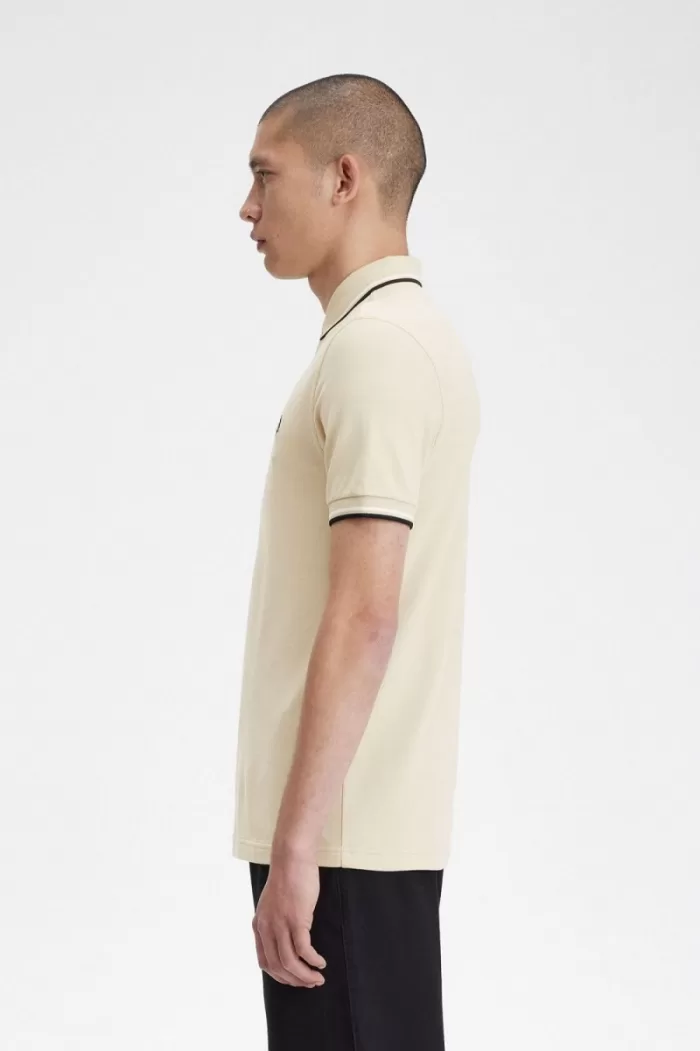 Fred Perry M3600 Men’s Shirt Oatmeal Beige Black | TLUWQ6805