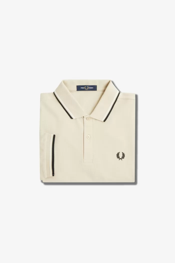 Fred Perry M3600 Men’s Shirt Oatmeal Beige Black | TLUWQ6805